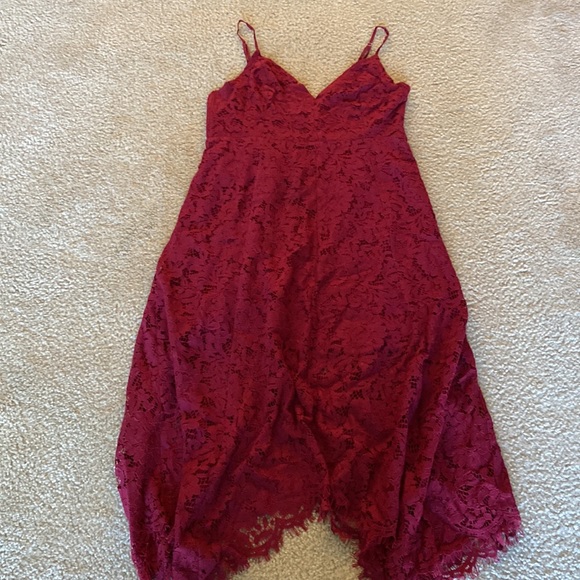 Lulus Red Lace Dress, size Large - Picture 3 of 6
